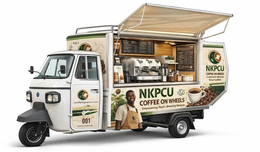 NKPCU Coffee on Wheels — branded tuktuk mobile coffee vending outlets